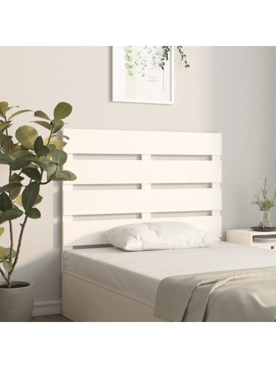 Čelo postele bílé 100 x 3 x 80 cm masivní borovice