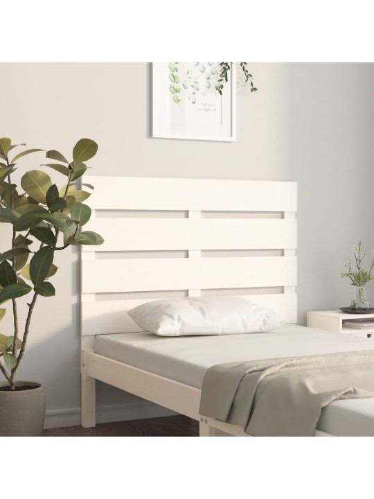 Čelo postele bílé 100 x 3 x 80 cm masivní borovice