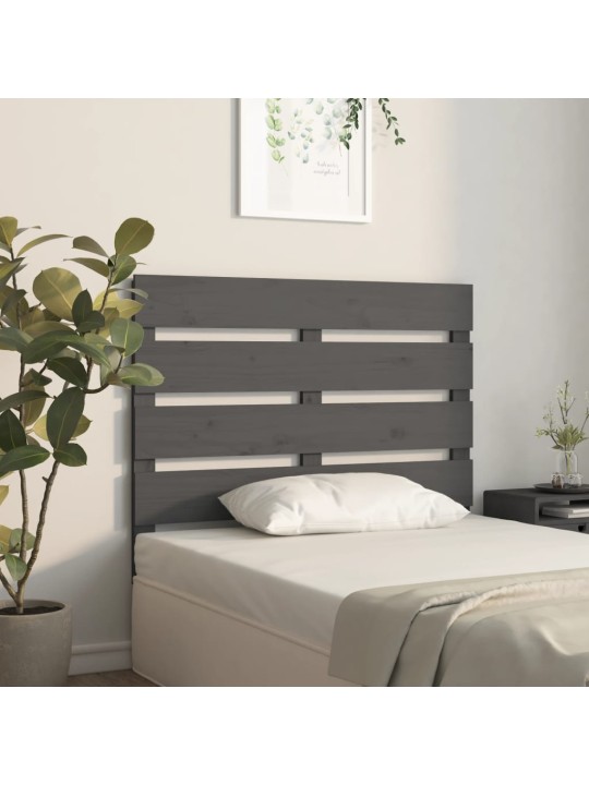 Čelo postele šedé 100 x 3 x 80 cm masivní borovice