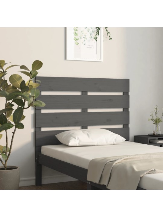 Čelo postele šedé 100 x 3 x 80 cm masivní borovice