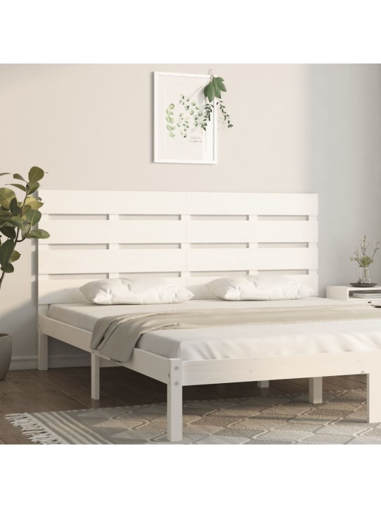 Čelo postele bílé 140 x 3 x 80 cm masivní borovice