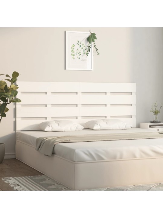 Čelo postele bílé 160 x 3 x 80 cm masivní borovice