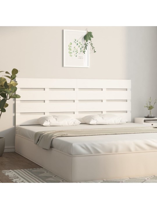Čelo postele bílé 180 x 3 x 80 cm masivní borovice