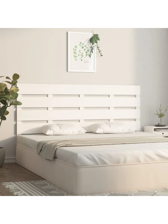 Čelo postele bílé 180 x 3 x 80 cm masivní borovice