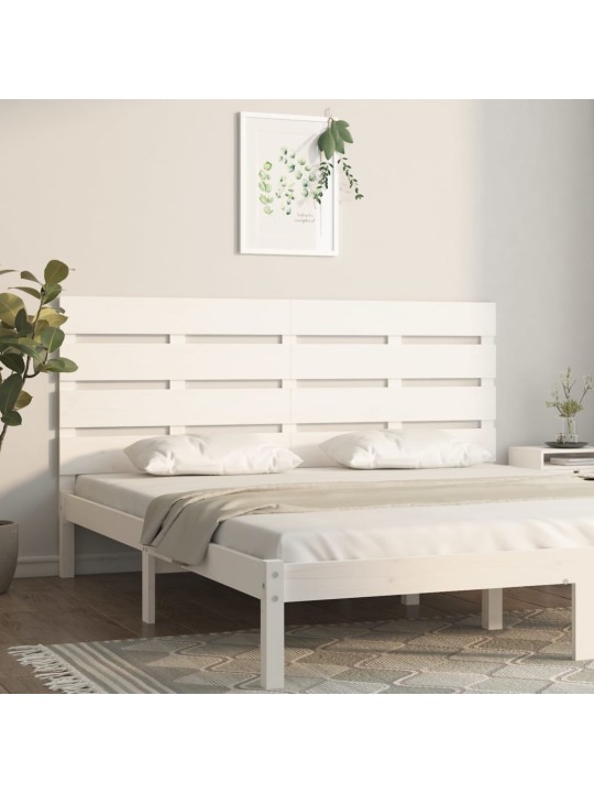 Čelo postele bílé 180 x 3 x 80 cm masivní borovice