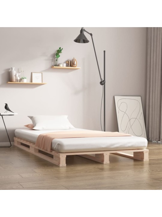 Postel z palet 90 x 200 cm masivní borové dřevo