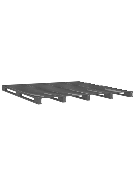 Postel z palet šedá 120 x 200 cm masivní borové dřevo