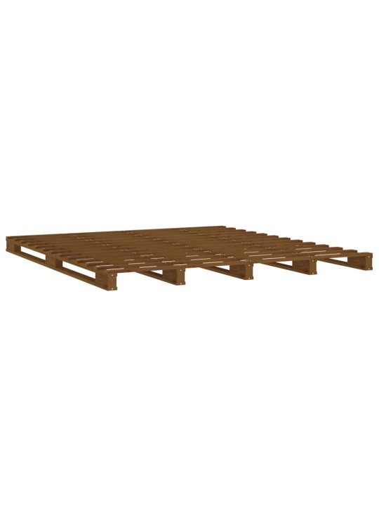 Postel z palet medově hnědá 120 x 200 cm masivní borové dřevo