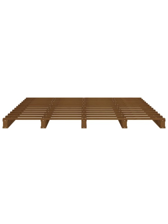 Postel z palet medově hnědá 120 x 200 cm masivní borové dřevo