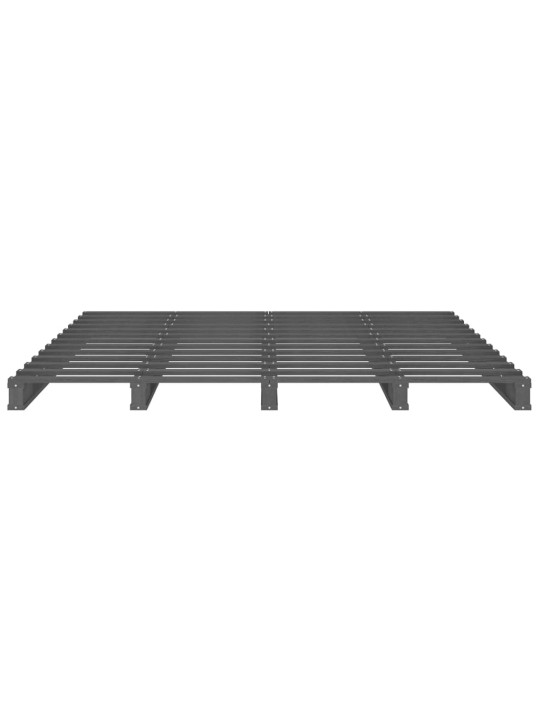 Postel z palet šedá 150 x 200 cm masivní borovice King Size
