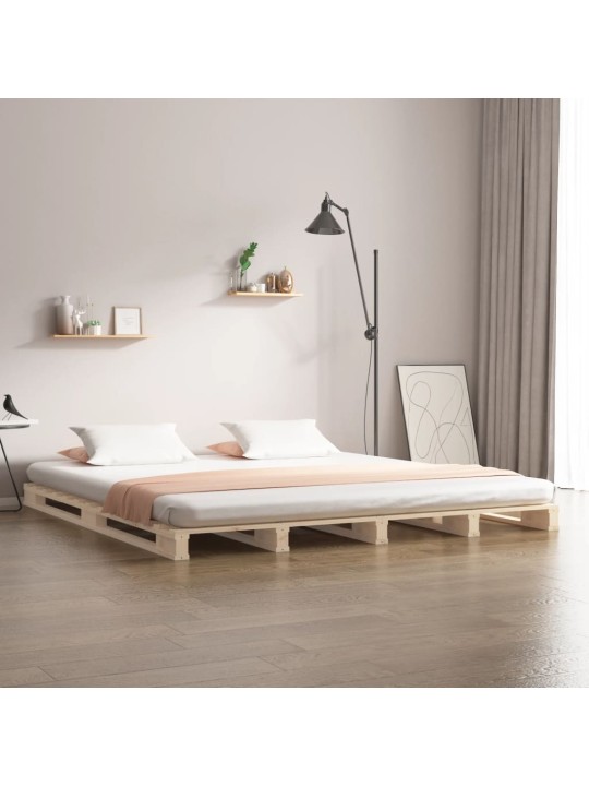 Postel z palet 180 x 200 cm masivní borovice Super King
