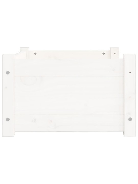 Pelíšek pro psy bílý 55,5 x 45,5 x 28 cm masivní borovice