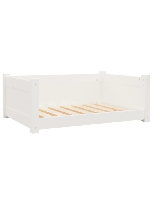 Pelíšek pro psy bílý 75,5 x 55,5 x 28 cm masivní borovice