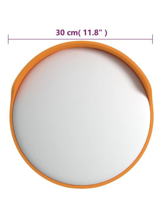 Venkovní konvexní dopravní zrcadlo oranžové ø30 cm polykarbonát