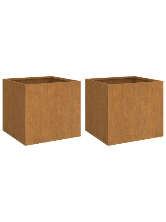 Truhlíky 2 ks 42x40x39 cm cortenová ocel