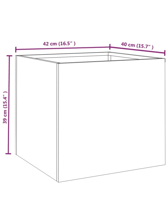 Truhlíky 2 ks 42x40x39 cm cortenová ocel