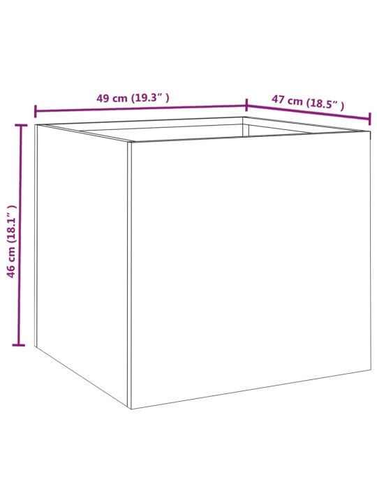 Truhlík 49x47x46 cm cortenová ocel