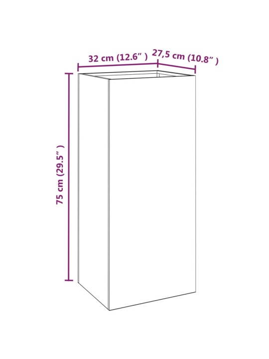 Truhlík 32x29x75 cm cortenová ocel