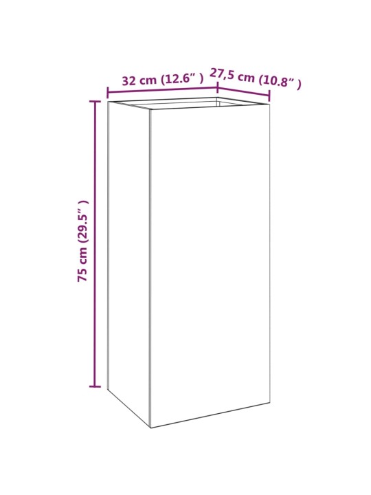 Truhlík 32x29x75 cm cortenová ocel