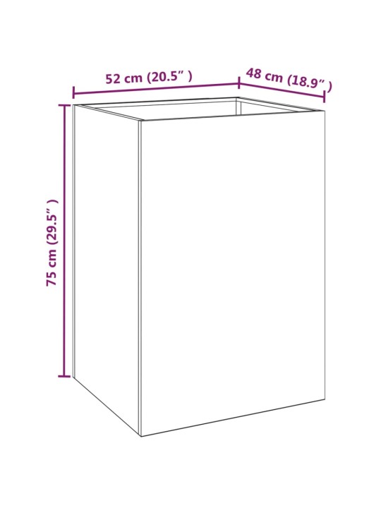 Truhlík 52x48x75 cm cortenová ocel