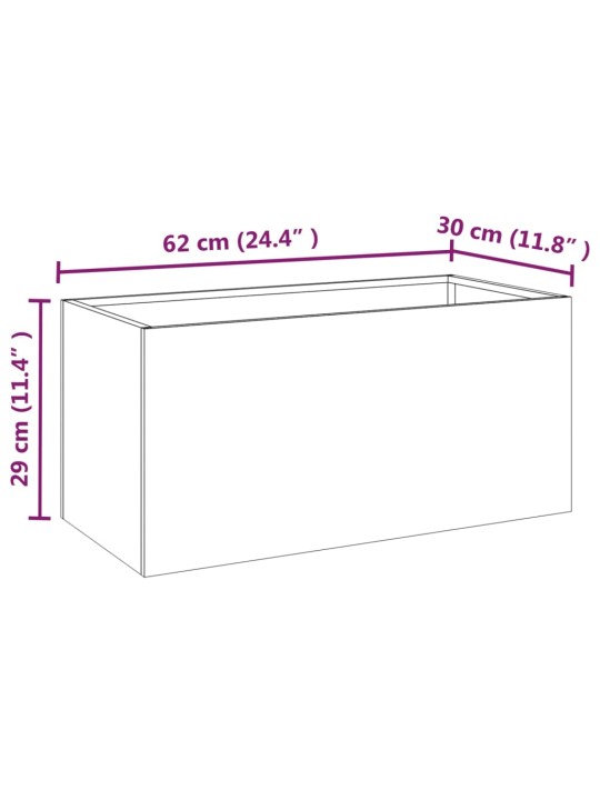 Truhlík 62x30x29 cm cortenová ocel