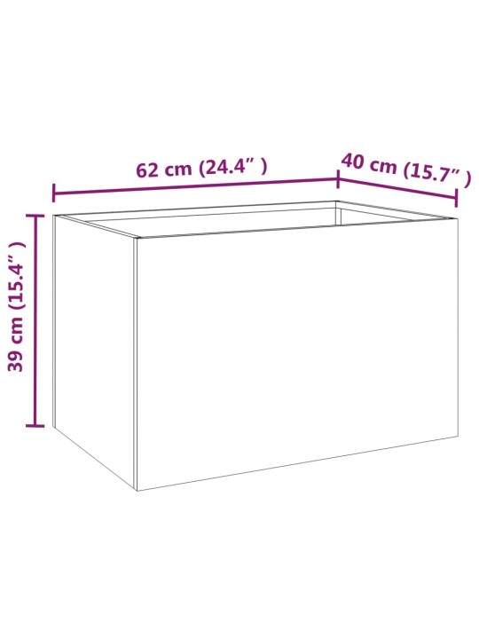 Truhlík 62x40x39 cm cortenová ocel