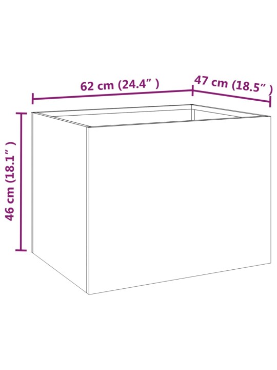 Truhlík 62x47x46 cm cortenová ocel