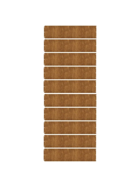Travní lemy 10 ks 25 x 103 cm flexibilní cortenová ocel