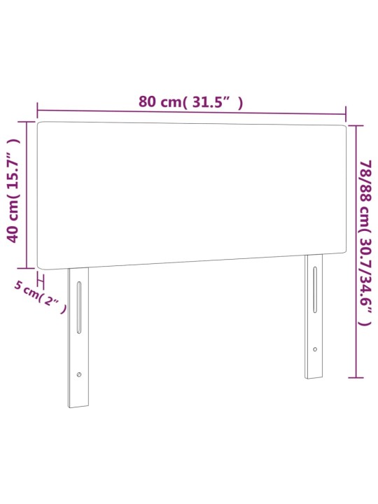 Čelo postele krémové 80 x 5 x 78/88 cm textil