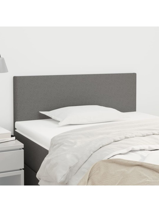 Čelo postele tmavě šedé 100x5x78/88 cm textil