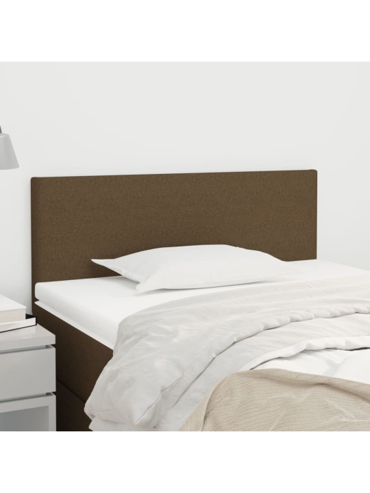 Čelo postele tmavě hnědé 100x5x78/88 cm textil