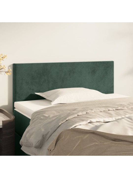 Čelo postele tmavě zelené 100x5x78/88 cm samet