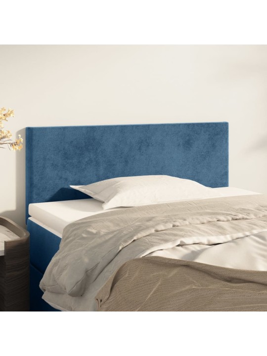 Čelo postele tmavě modré 100x5x78/88 cm samet