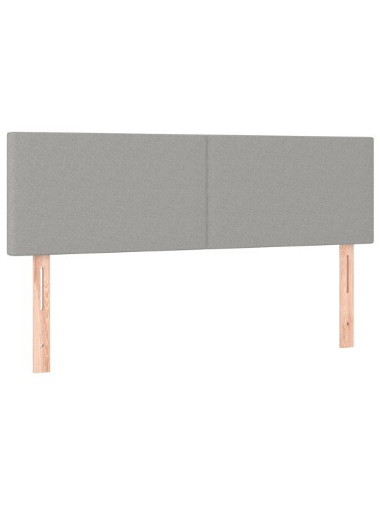 Čela postele 2 ks světle šedá 72 x 5 x 78/88 cm textil