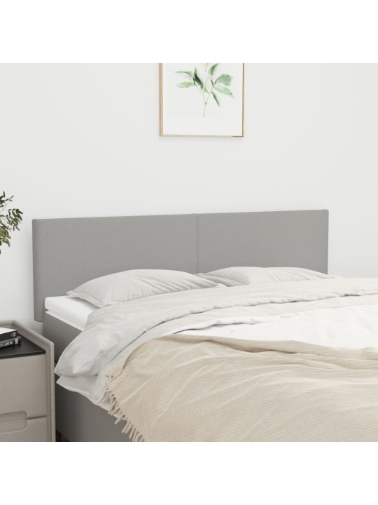 Čela postele 2 ks světle šedá 72 x 5 x 78/88 cm textil