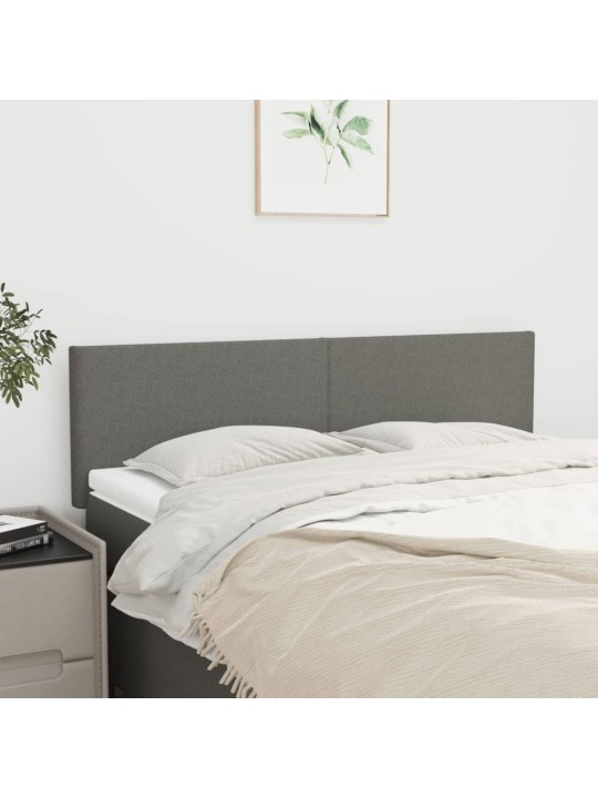 Čela postele 2 ks tmavě šedá 72 x 5 x 78/88 cm textil