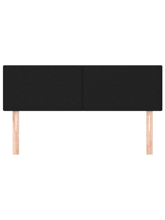 Čela postele 2 ks černá 72 x 5 x 78/88 cm textil