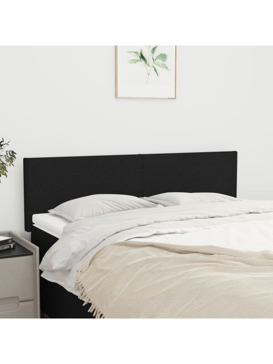 Čela postele 2 ks černá 72 x 5 x 78/88 cm textil