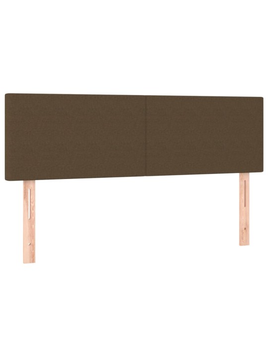 Čela postele 2 ks tmavě hnědá 72 x 5 x 78/88 cm textil