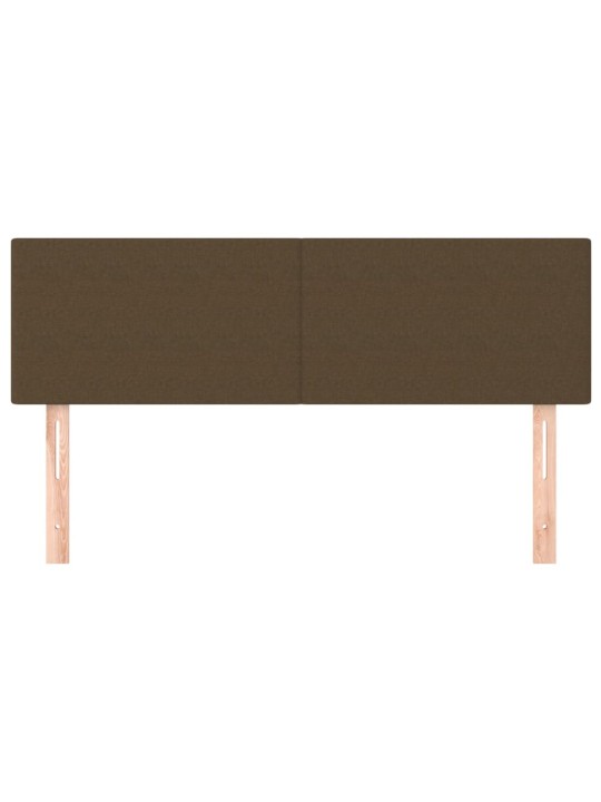 Čela postele 2 ks tmavě hnědá 72 x 5 x 78/88 cm textil