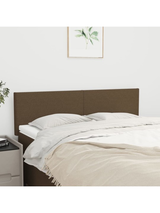 Čela postele 2 ks tmavě hnědá 72 x 5 x 78/88 cm textil