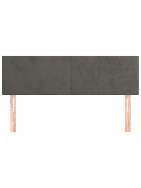 Čela postele 2 ks tmavě šedá 72 x 5 x 78/88 cm samet