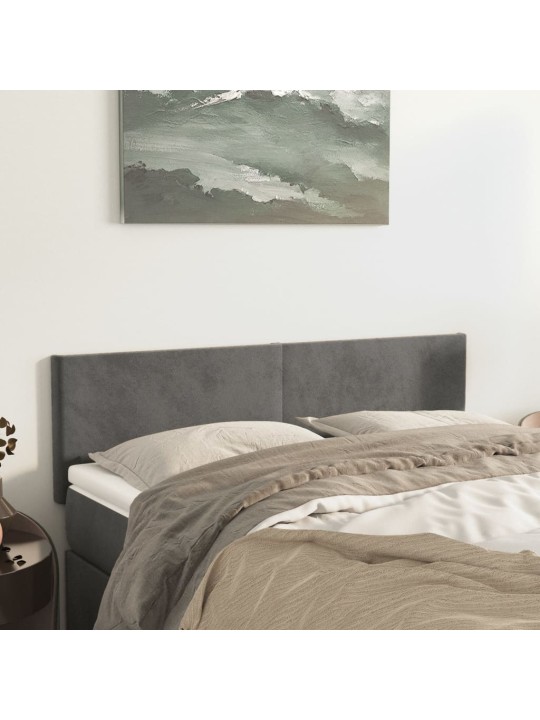 Čela postele 2 ks tmavě šedá 72 x 5 x 78/88 cm samet