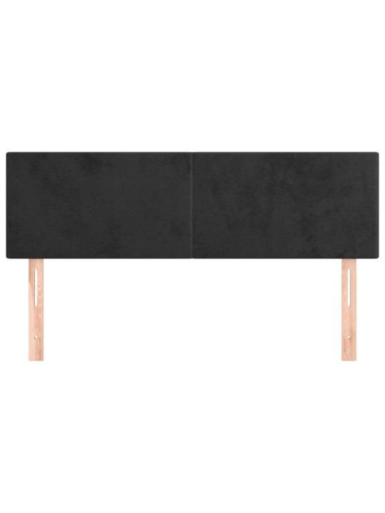 Čela postele 2 ks černá 72 x 5 x 78/88 cm samet