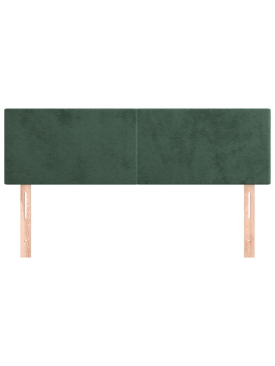 Čela postele 2 ks tmavě zelená 72 x 5 x 78/88 cm samet