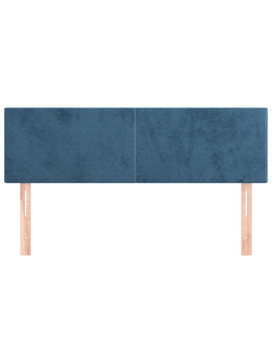 Čela postele 2 ks tmavě modrá 72 x 5 x 78/88 cm samet