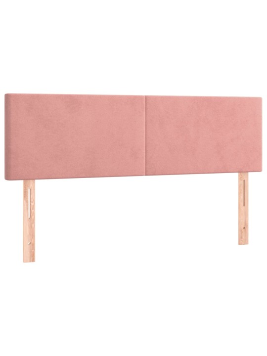 Čelo postele 2 ks růžové 72x5x78/88 cm samet