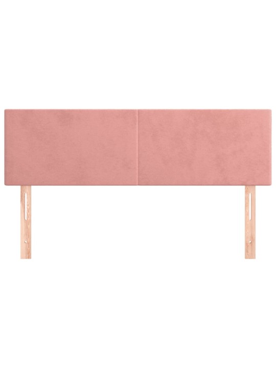 Čelo postele 2 ks růžové 72x5x78/88 cm samet