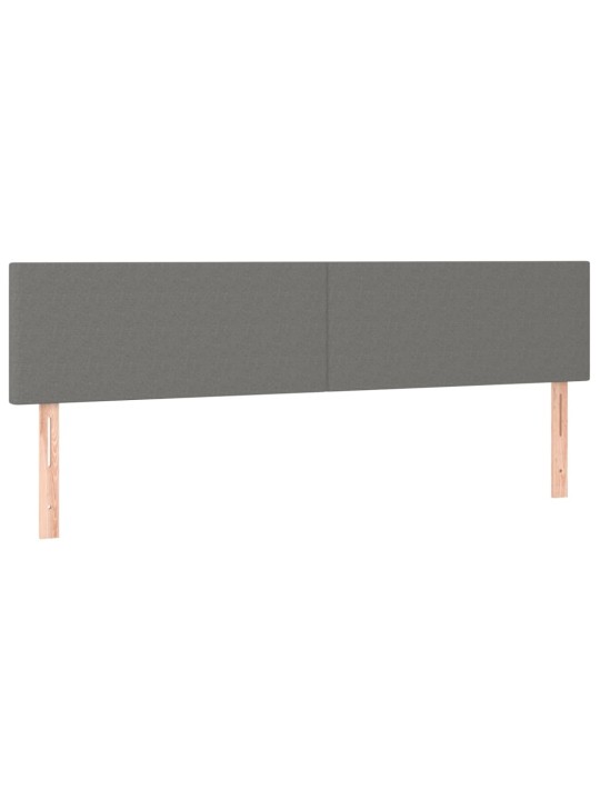 Čelo postele 2 ks tmavě šedé 80 x 5 x 78/88 cm textil