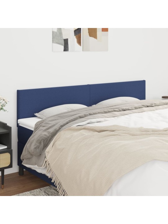 Čelo postele 2 ks modré 80 x 5 x 78/88 cm textil